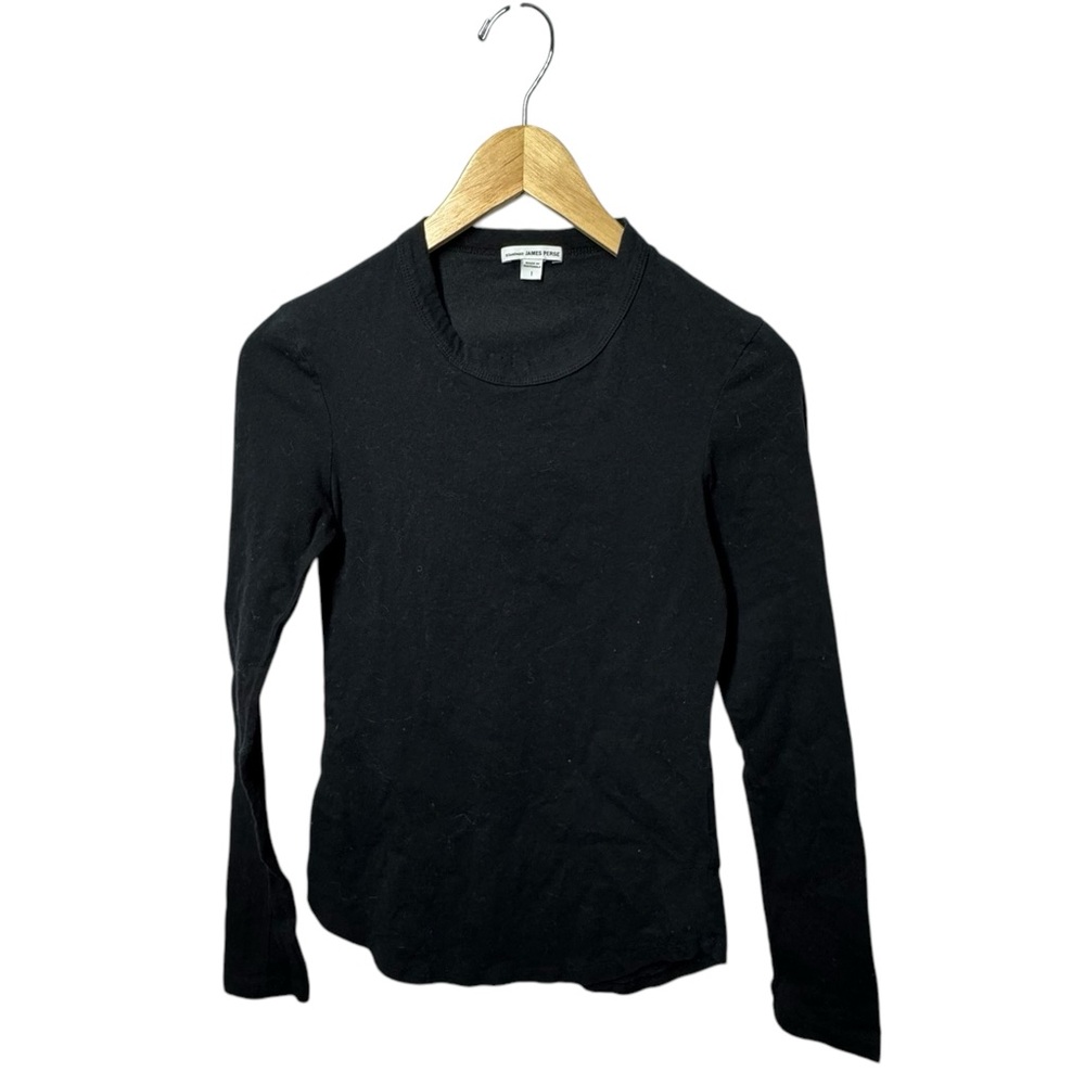 Standard James Perse Black Crewneck Long Sleeve Shirt